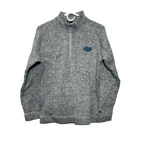 Champion UF Gators Quarter Zip Sweater Men's Small Gray Sweatshirt Half Zip